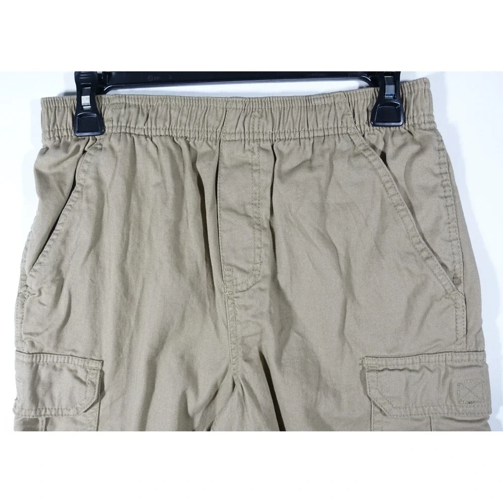 Canyon River Cargo Shorts Boys Medium Husky Pull On  Elastic Waist Beige